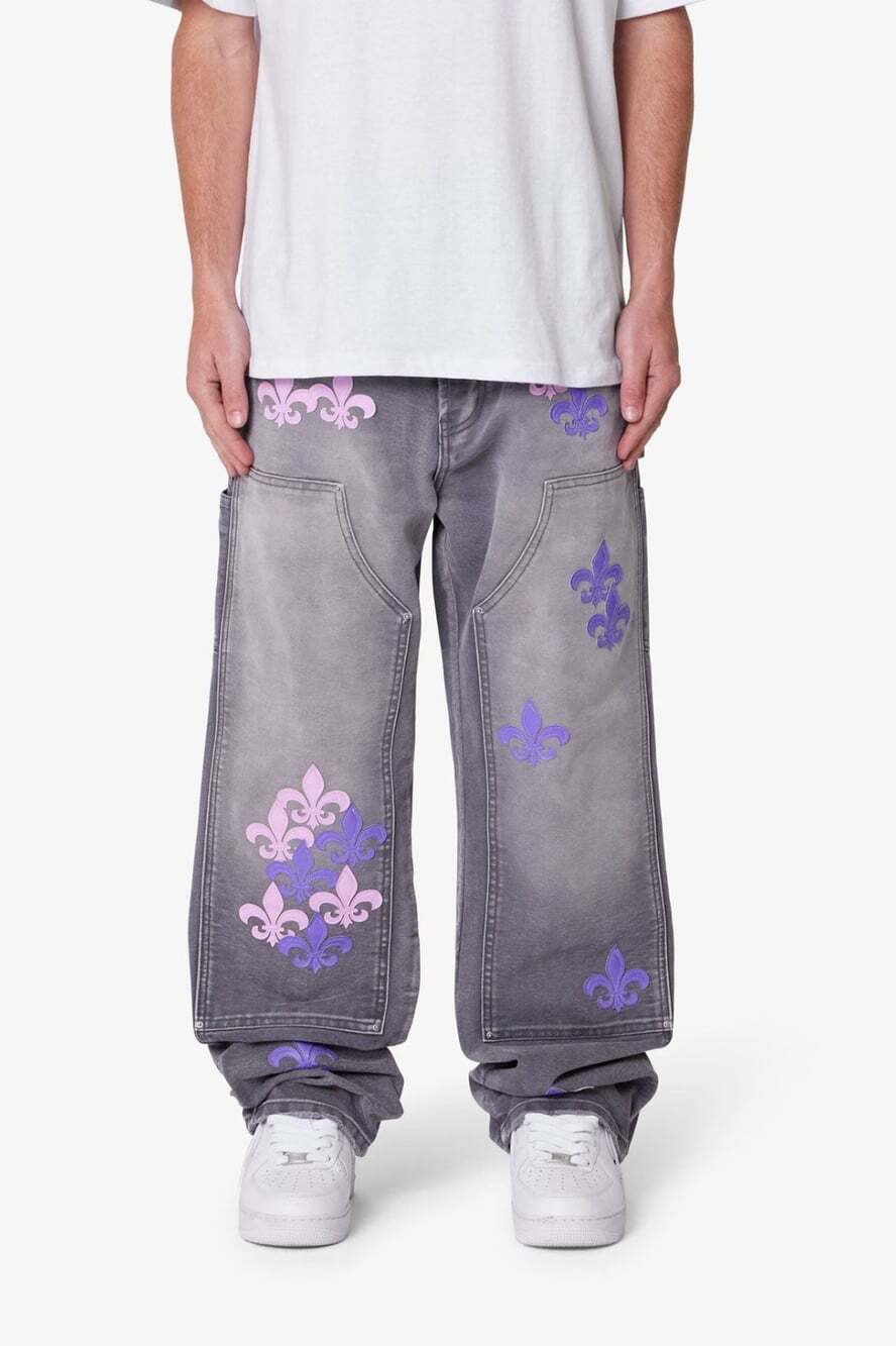 NEW MNML Men's Size 34 Ultra Baggy Fleur Double Knee Carpenter Canvas Jeans